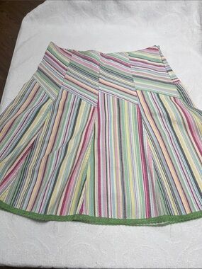 Bisou Bisou Colorful Striped A-Line Skirt - Sz 6